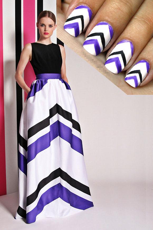 Nail họa tiết trang phục – Xu hướng thời trang tinh tế